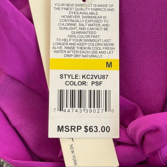 Kenneth Cole New York Halter Bikini Swim Top with Flowers - Picture 7 of 7